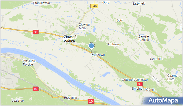 mapa Pędzewo, Pędzewo na mapie Targeo